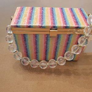 Striped box purse